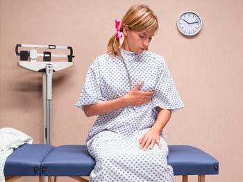 Woman with breast cancer waiting for treatment to begin