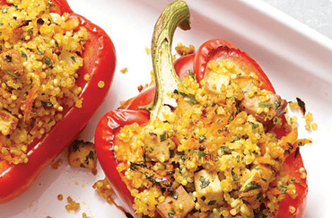 Millet-Stuffed Peppers with Ginger & Tofu