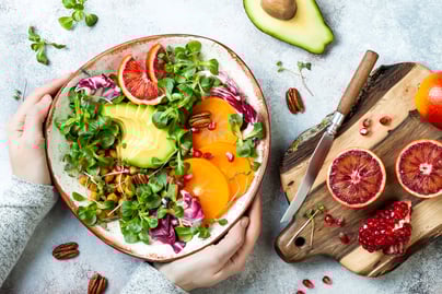 A bowl of fruits and vegetables