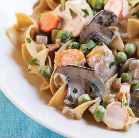 Строганоф из индейки, приготовленный в мультиварке