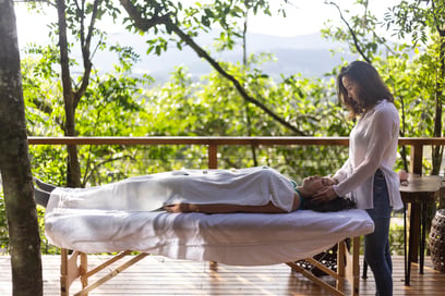 Woman in reiki session