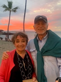 Breast cancer patient Nancy Chapin and husband on vacation in Hawaii