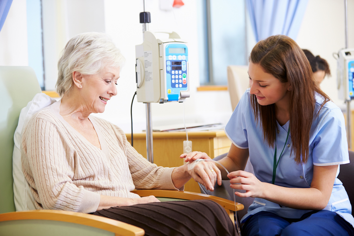 patient receiving an infusion