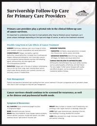 survivorship follow up care for providers